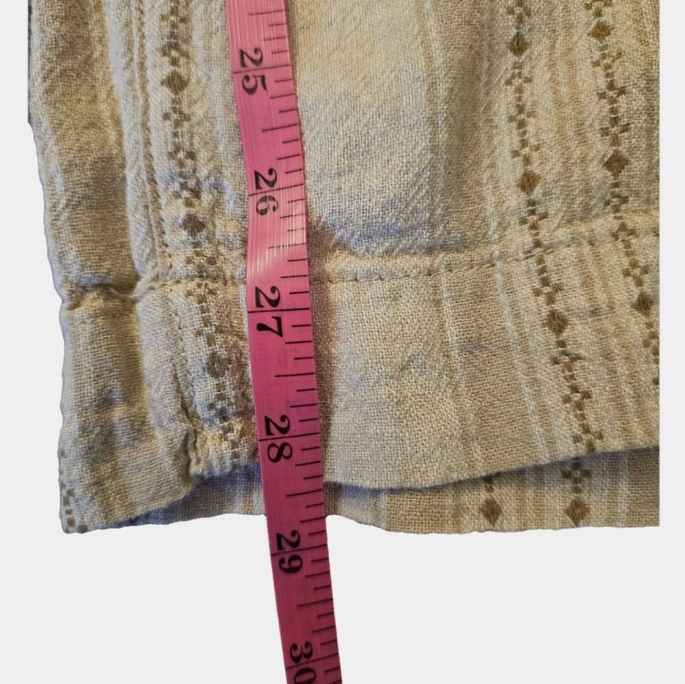 Briggs Elastic Waist Tan Stripe Pull-On Linen Blend Wide Leg Palazzo Pants Sz L - Picture 13 of 13